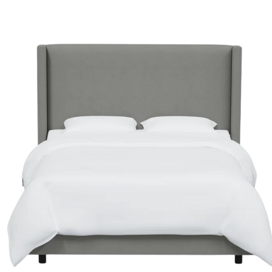 Cozy and Sleek Modern Queen Size Upholstered Wingback Bed