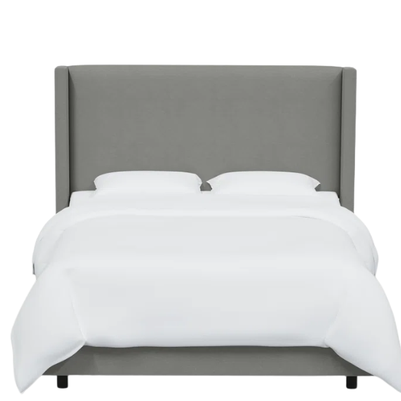 Cozy and Sleek Modern Queen Size Upholstered Wingback Bed