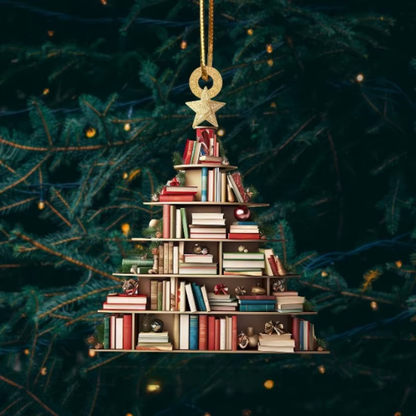 Book Stack Christmas Tree Ornament – Festive Holiday Décor for Book Lovers