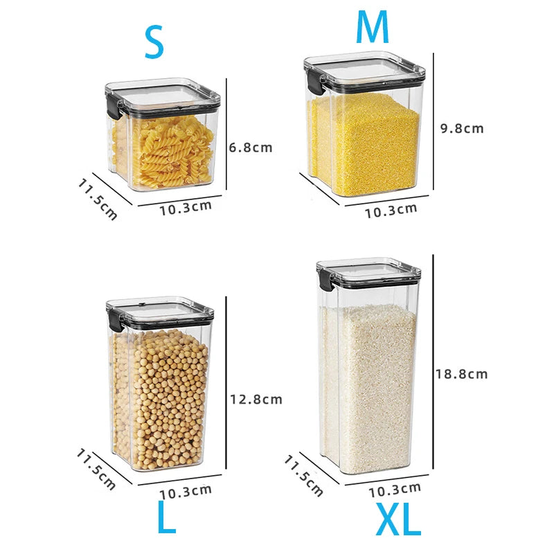 1Pc Clear Food Storage Box,Food Storage Container with Lid, Plastic Kitchen and Pantry Organization Canisters