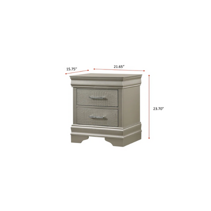Luxurious 4-Piece Full Double Bedroom Set – Glamorous Faux Leather Design with Elegant Detailing