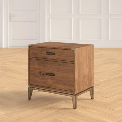 Timeless Traditional Solid Wood 3-Piece Configurable Bedroom Set in Natural Walnut with Sleek Panel Bed, 2-Drawer Nightstand, and 6-Drawer Dresser for Effortless Style and Organization