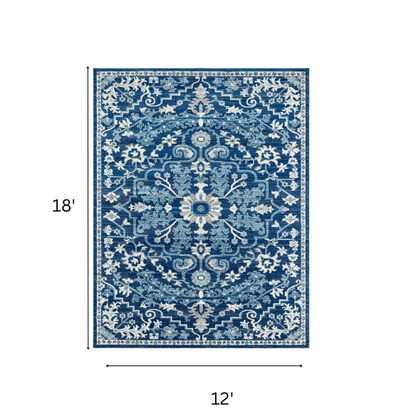 Timeless Traditional Woven Area Rug – Machine-Woven Polypropylene, Medium Pile, Durable and Easy to Clean