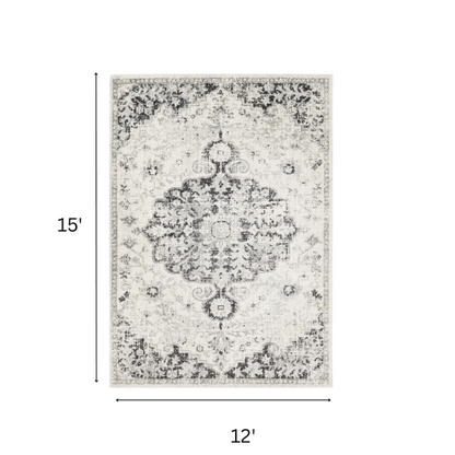 Timeless Traditional Woven Area Rug – Machine-Woven Polypropylene, Medium Pile, Durable and Easy to Clean
