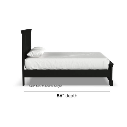 Elegant Queen Bedroom Set in Solid Black Wooden Design