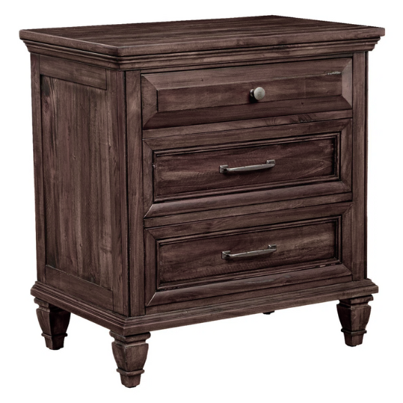 Old-World Charm Meets Glamour in 5-Piece Queen Bedroom Set – Rich Brown Finish with Crown Molding, Felt-Lined Drawers, and Built-In Outlets