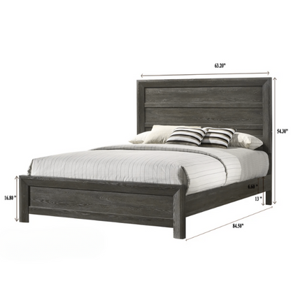 Panel Bedroom Set Special 5-Piece Queen Set – Timeless Elegance with Rich Brown Finish, Decorative Details, and Ample Storage