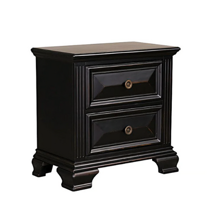 5-Piece King Bedroom Set – Solid Wood Construction with Muted Silver Accents, Fluted Pilasters, French Bracket Foot Bases, and Elegant Dovetail Drawer Detailing for Timeless Sophistication