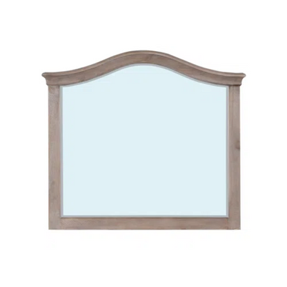 Rustic Charm Meets Chic Elegance: Solid Wood Platform King Size Bedroom Set with Scalloped Edges, Weathered White Wash Finish, Unique Grain Patterns, Angled Feet, and Oil-Rubbed Bronze Drawer Pulls