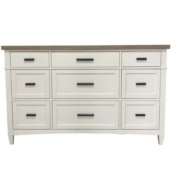 Timeless Craftsman-Inspired 5-Piece Queen Bedroom Set – Includes Storage Bed, 2 Nightstands, Dresser with Mirror, and Chest in Hand-Painted Cotton Finish
