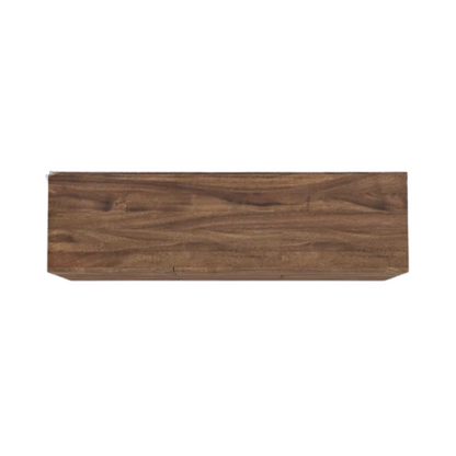 Boho-Inspired Configurable Bedroom Set with Bold Design, Solid Wood Construction, and Wavy Accents - Includes Platform Bed, Nightstand, and 6-Drawer Dresser in Rich Brown Finish