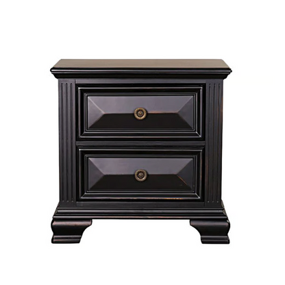 5-Piece King Bedroom Set – Solid Wood Construction with Muted Silver Accents, Fluted Pilasters, French Bracket Foot Bases, and Elegant Dovetail Drawer Detailing for Timeless Sophistication