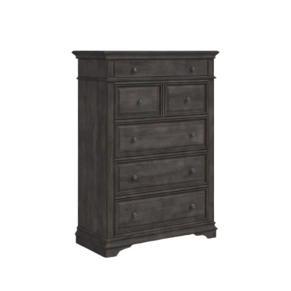 3-Piece Rustic Upholstered Panel Queen Bedroom Set in Driftwood Grey or Rustic Ivory – Includes Nightstand, Double Dresser with Mirror, and Button-Tufted Bed with Nailhead Trim