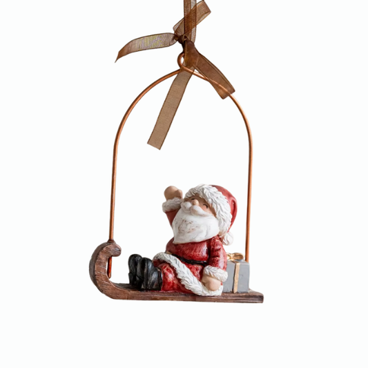 Retro Santa on Sleigh with Presents Ornament – Classic Vintage Christmas Décor