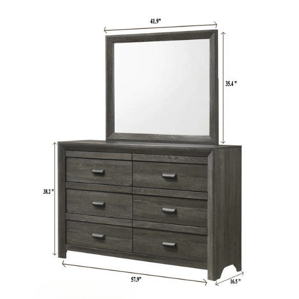 Panel Bedroom Set Special 5-Piece Queen Set – Timeless Elegance with Rich Brown Finish, Decorative Details, and Ample Storage