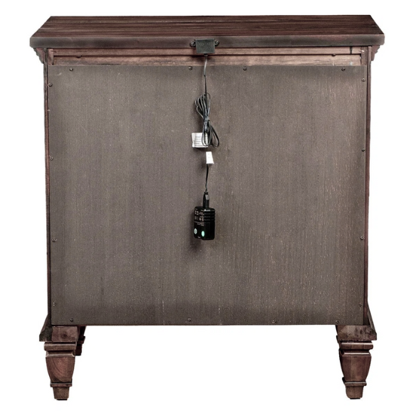 Old-World Charm Meets Glamour in 5-Piece Queen Bedroom Set – Rich Brown Finish with Crown Molding, Felt-Lined Drawers, and Built-In Outlets