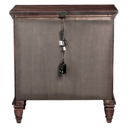 Old-World Charm Meets Glamour in 5-Piece Queen Bedroom Set – Rich Brown Finish with Crown Molding, Felt-Lined Drawers, and Built-In Outlets