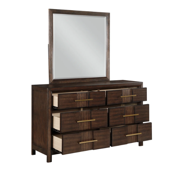 Elegant Platform Storage 4-Piece Queen Bedroom Set – Timeless Design with Modern Functionality, Includes Bed, Dresser, Mirror, and Nightstand