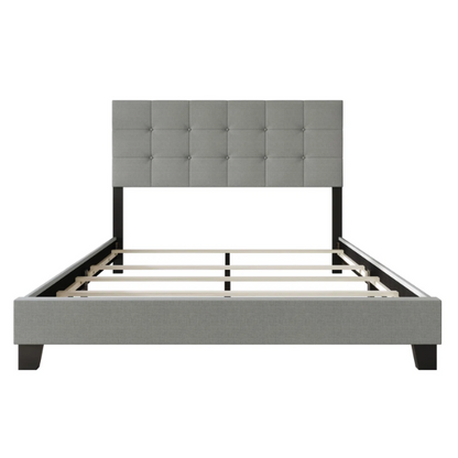 Light Grey Tufted Button Polyester 3-Piece Full Double Size Bedroom Set – Elegant Design with Plush Comfort and Sophisticated Style