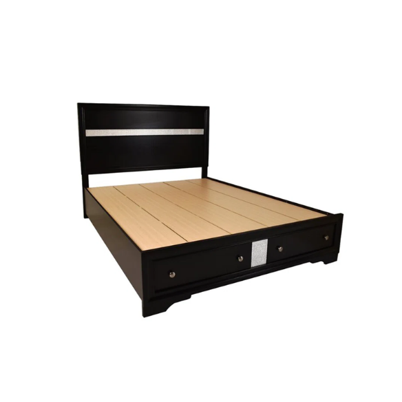 Elegant Full Size 5-Piece Bedroom Set – Featuring a Beautifully Crafted Headboard and Two Functional Storage Drawers for Added Convenience