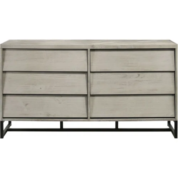 Industrial Mid-Century Modern Platform Bedroom Set with Herringbone Design Headboard – Stylish and Versatile