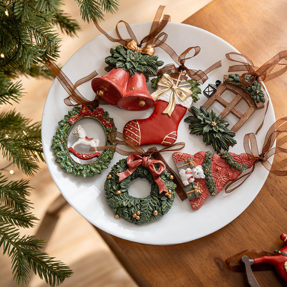 Rustic Window Frame Christmas Ornament with Lantern and Greenery – Farmhouse Holiday Décor