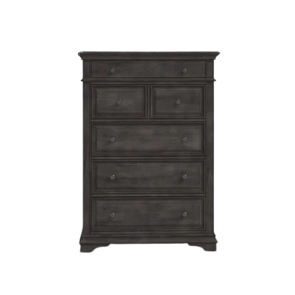3-Piece Rustic Upholstered Panel Queen Bedroom Set in Driftwood Grey or Rustic Ivory – Includes Nightstand, Double Dresser with Mirror, and Button-Tufted Bed with Nailhead Trim