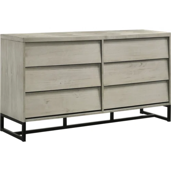 Industrial Mid-Century Modern Platform Bedroom Set with Herringbone Design Headboard – Stylish and Versatile