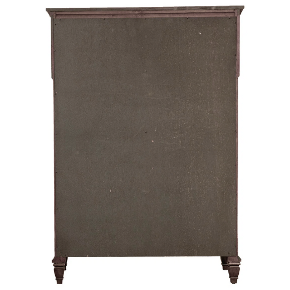 Old-World Charm Meets Glamour in 5-Piece Queen Bedroom Set – Rich Brown Finish with Crown Molding, Felt-Lined Drawers, and Built-In Outlets