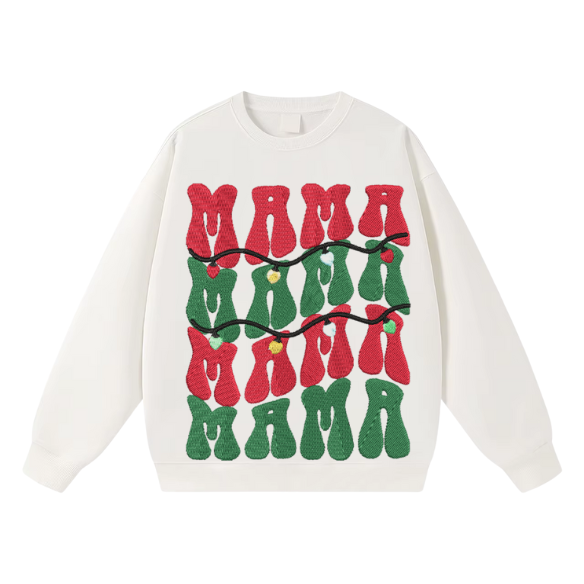 Embroidered Holiday Mama Christmas Sweater
