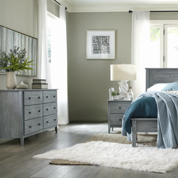 Brushed Wooden Full Double Size Bed and Bedroom Set – Elegant Design with Sturdy Construction and Rustic Charm