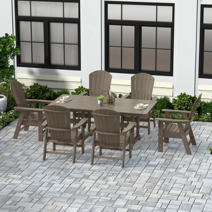 7-Piece Eco-Friendly All-Weather Outdoor Dining Set with Armchairs – Comfortable, Stylish, and Durable for Your Patio or Backyard