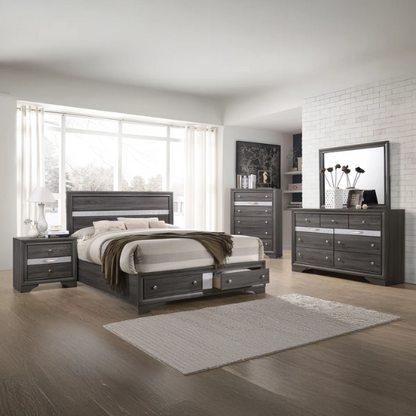 Minimalist Elegance Platform 5-Piece Queen Bedroom Set – Stylish, Cozy, and Tastefully Adorned