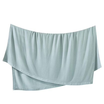 Light Blue Egyptian Cotton Quilted Blanket – Soft, Breathable, and All-Season Comfort