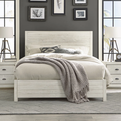 Durable Solid Pine Wood Queen Bed with Matching Dresser and Nightstand – Standard 3-Piece Bedroom Set
