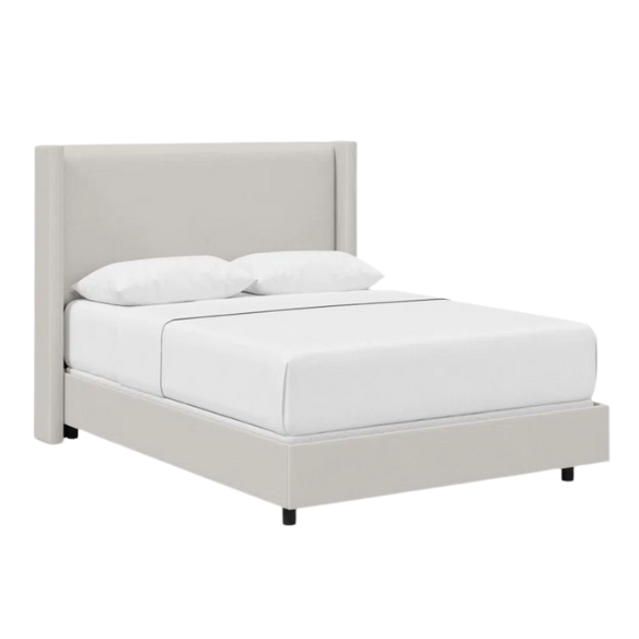Cozy and Sleek Modern Queen Size Upholstered Wingback Bed