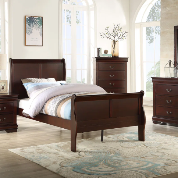 Elegant Polish Wooden Louis Philippe Style 5-Piece Full Double Size Bedroom Set – Timeless Design with Classic Charm and Luxurious Craftsmanship