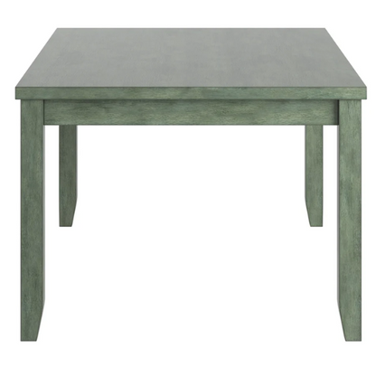 Solid Wood Rectangular Dining Table with Two Drawers – Distressed Finish, Rubberwood Construction, and Organized Storage