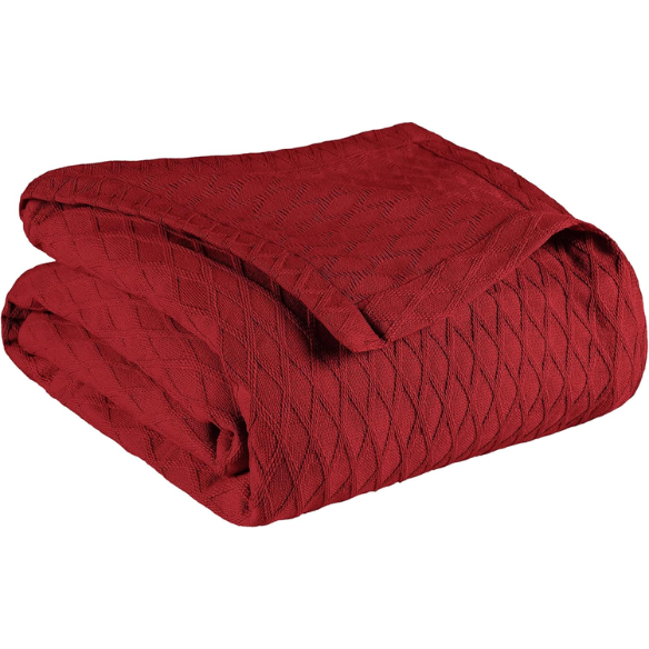 Burgundy Weave Cotton Blanket – Elegant, Soft & Breathable All-Season Comfort