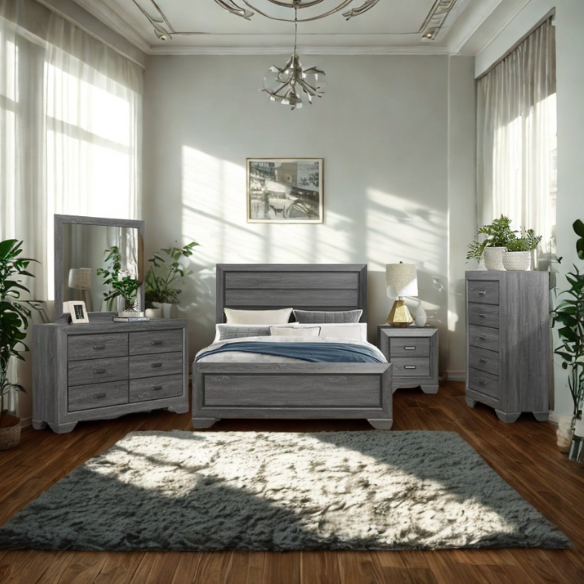 Luxurious Rustic Twin 4-Piece Solid Wood Bedroom Set: Timeless Style Meets Comfort