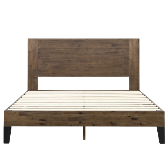 Premium Solid Wood Low Profile Platform Bed – Full/Double Size with Sleek, Modern Design and Lasting Durability