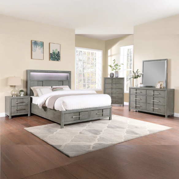 Elegant Wooden 3-Piece Full Double Size Bedroom Set – Includes Bed, Chest, and Two Nightstands with Timeless Craftsmanship