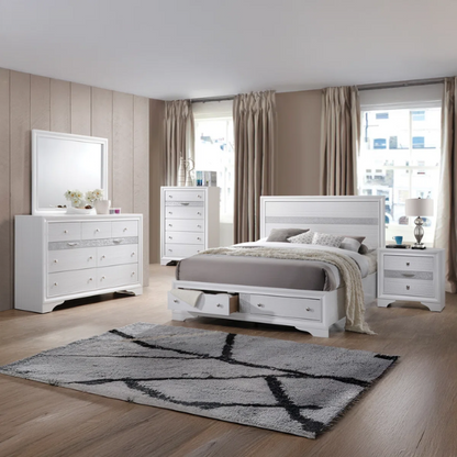 Minimalist Elegance Platform 5-Piece Queen Bedroom Set – Stylish, Cozy, and Tastefully Adorned
