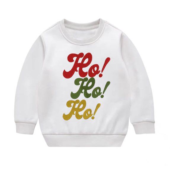 Youth “Ho Ho Ho” Embroidered Holiday Sweater