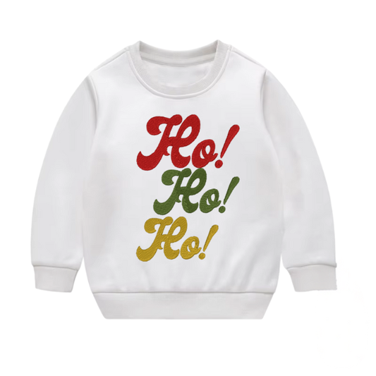 Youth “Ho Ho Ho” Embroidered Holiday Sweater
