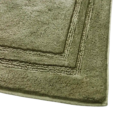 Olive Green Cotton 2-Piece Bath Rug Set – Plush, Non-Slip, Highly Absorbent Rugs (20" x 30" & 24" x 36")