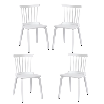 Solid Wood Slat Back Windsor Dining Chairs (Set of 2) – Sturdy, Eco-Friendly Construction with Ergonomic Backrest & Adjustable Foot Pads
