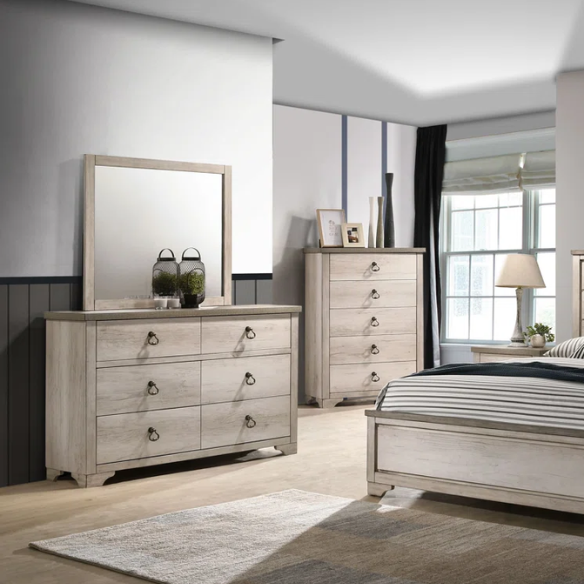 Rustic 5-Piece Queen Bedroom Set in Light Ash Brown – Timeless Wooden Charm and Warmth