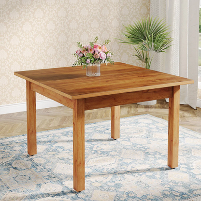 Square Dining Table with Solid Wood Legs for 4 – Perfect for Small Kitchens & Dining Rooms, 39.43-inch Durable Table for Intimate Meals, Game Nights, and More