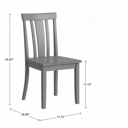 Set of 2 Farmhouse Slat Back Wooden Dining Side Chairs – Solid Wood, Rustic Kitchen or Dining Room Seating